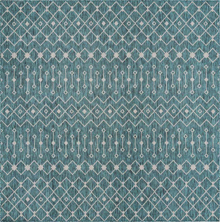 10' 8 x 10' 8 Easy-Clean Lattice Indoor / Outdoor Square Rug