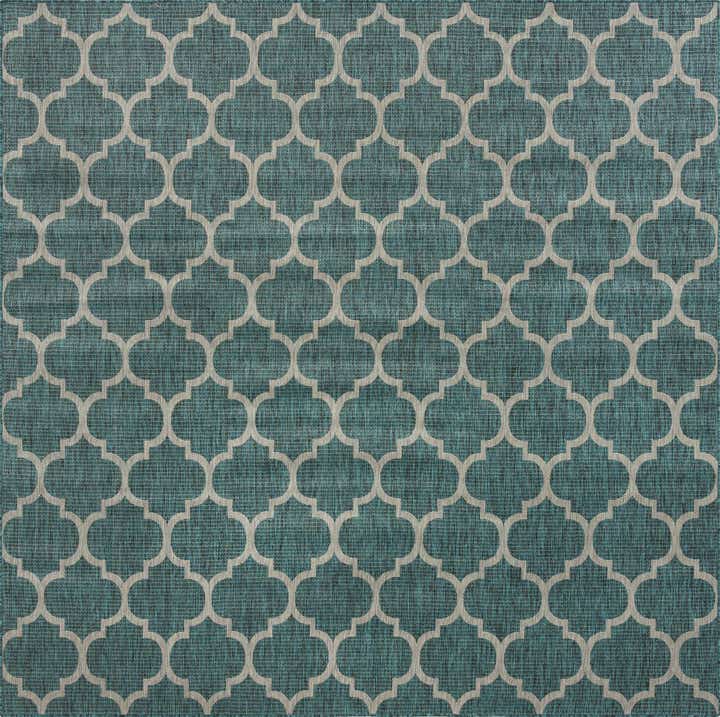 10' x 10' Easy-Clean Lattice Indoor / Outdoor Square Rug