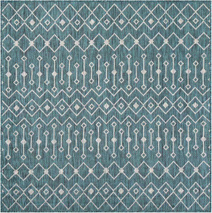 6' x 6' Easy-Clean Lattice Indoor / Outdoor Square Rug