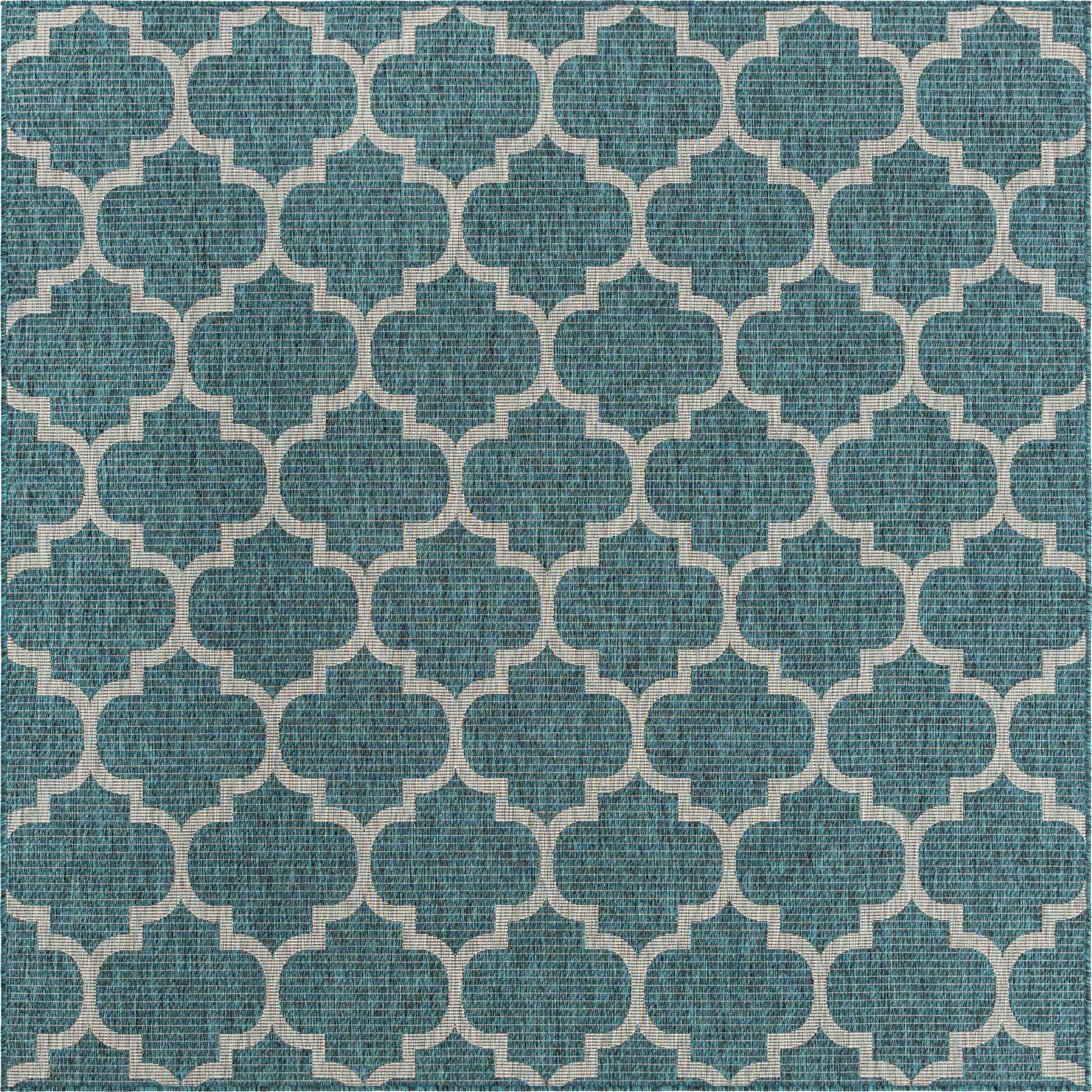 240cm x 240cm  Washable Lattice Indoor / Outdoor Square Rug