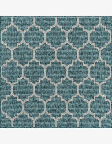 5' 3 x 5' 3 Easy-Clean Lattice Indoor / Outdoor Square Rug