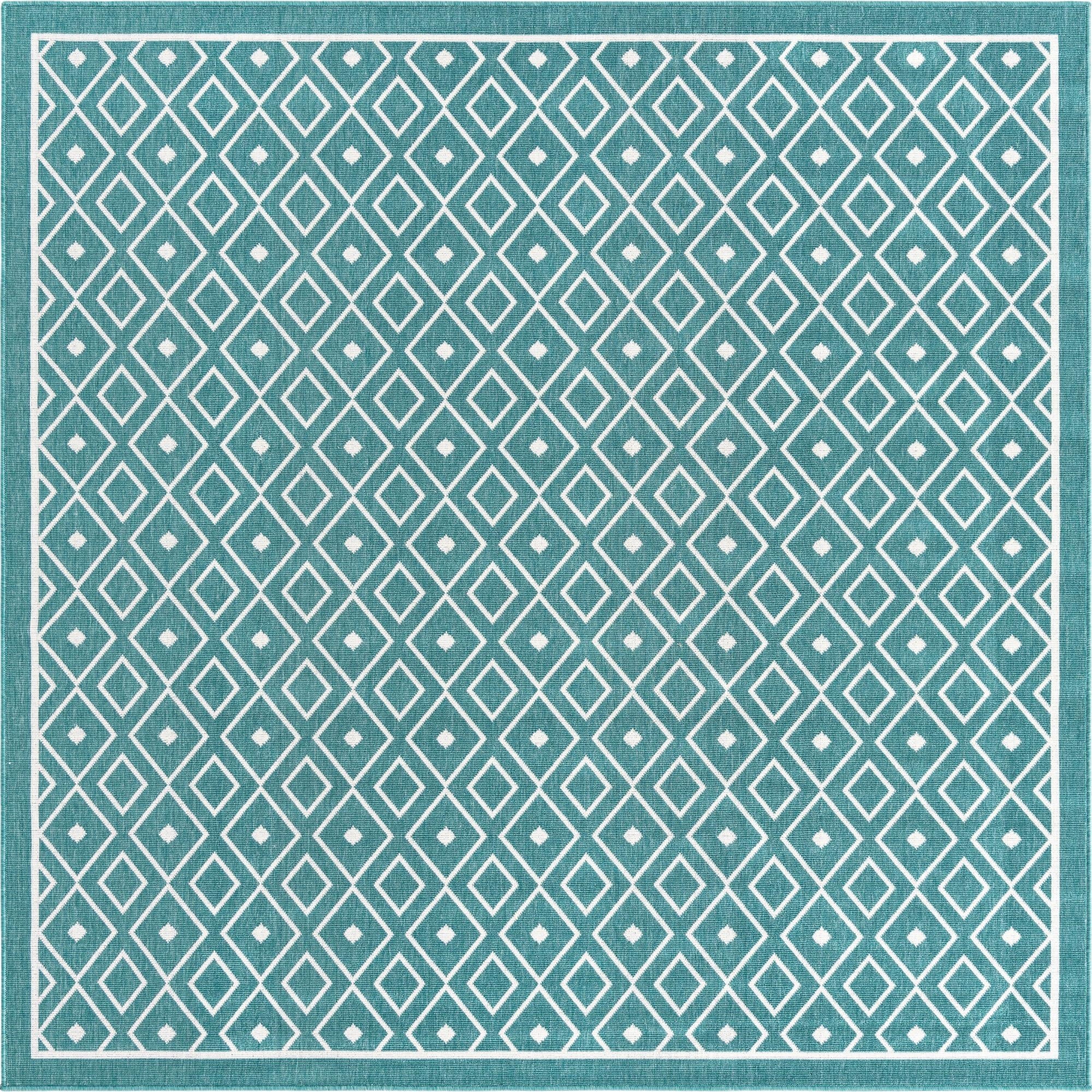 240cm x 240cm  Washable Lattice Indoor / Outdoor Square Rug