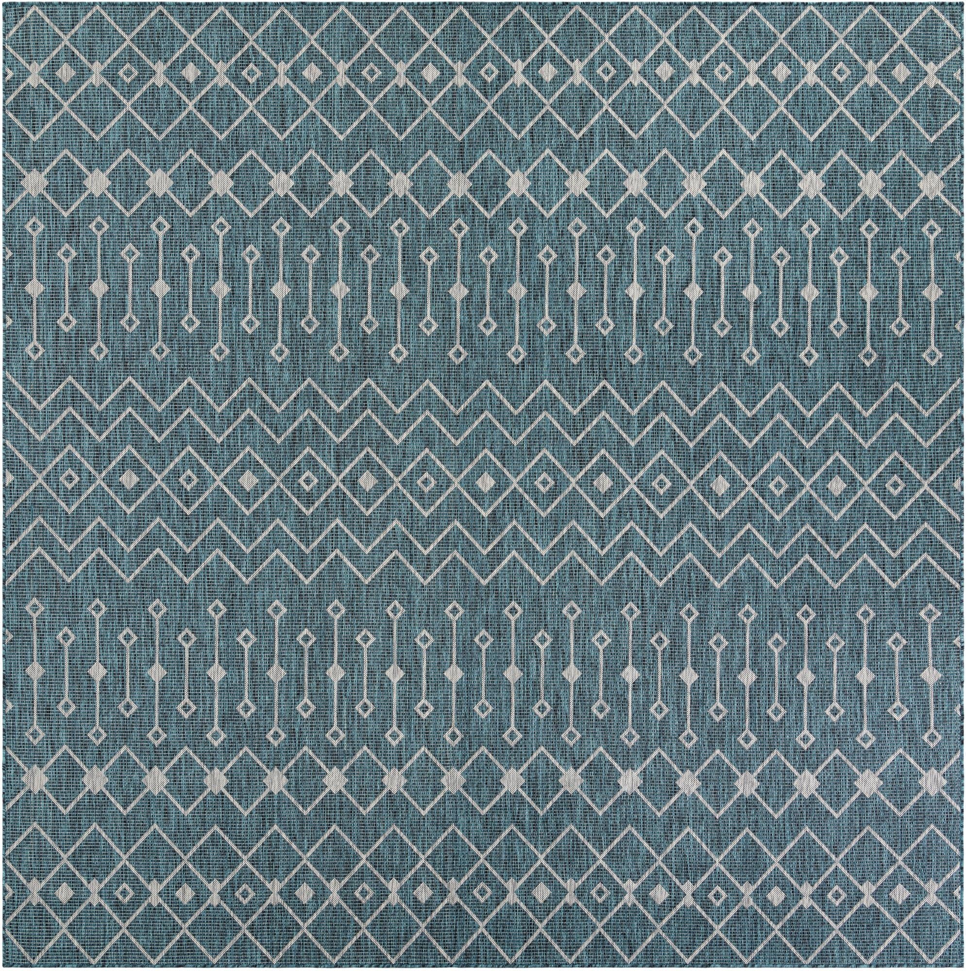 10' x 10' Washable Lattice Indoor / Outdoor Square Rug