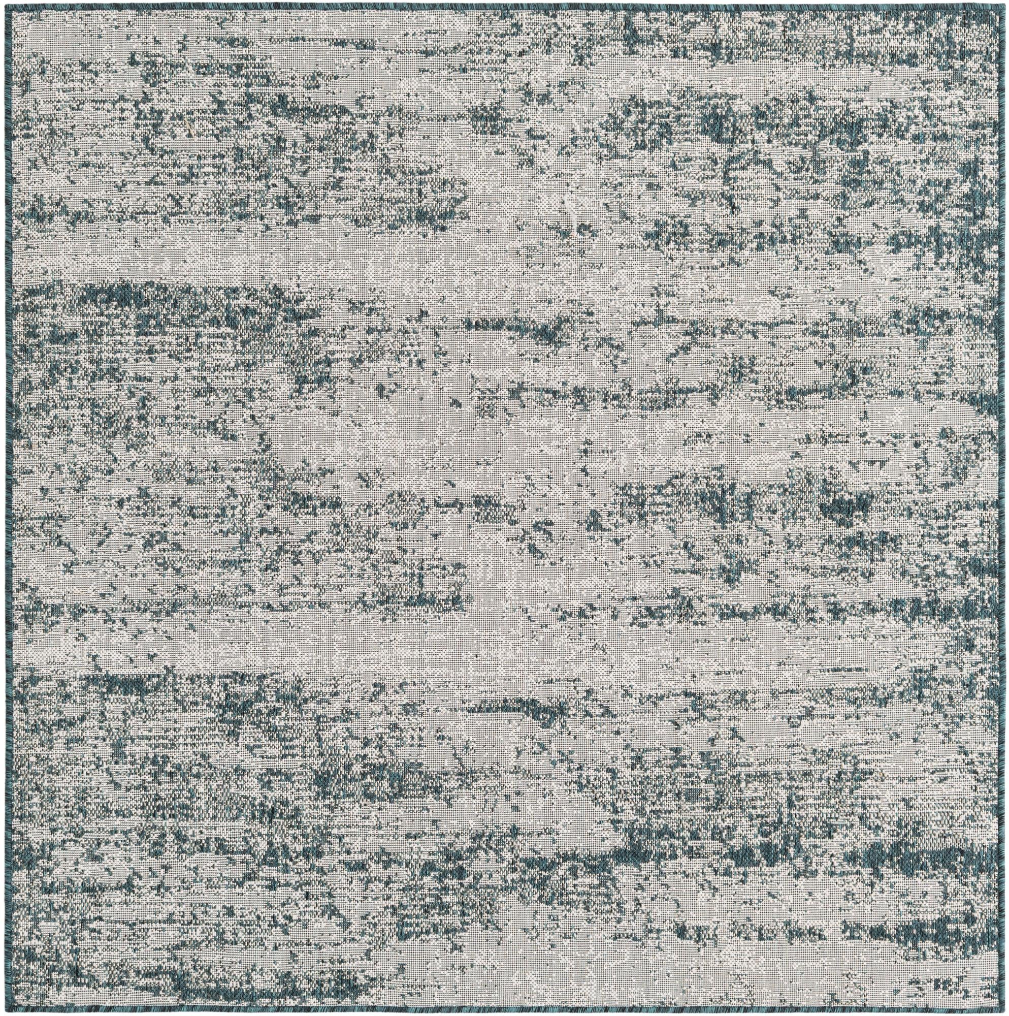 5' 3 x 5' 3  Washable Modern Indoor / Outdoor Square Rug