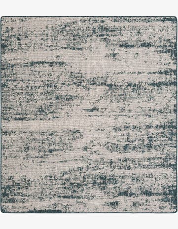 Teal Easy-Clean Modern Indoor / Outdoor Square Rug