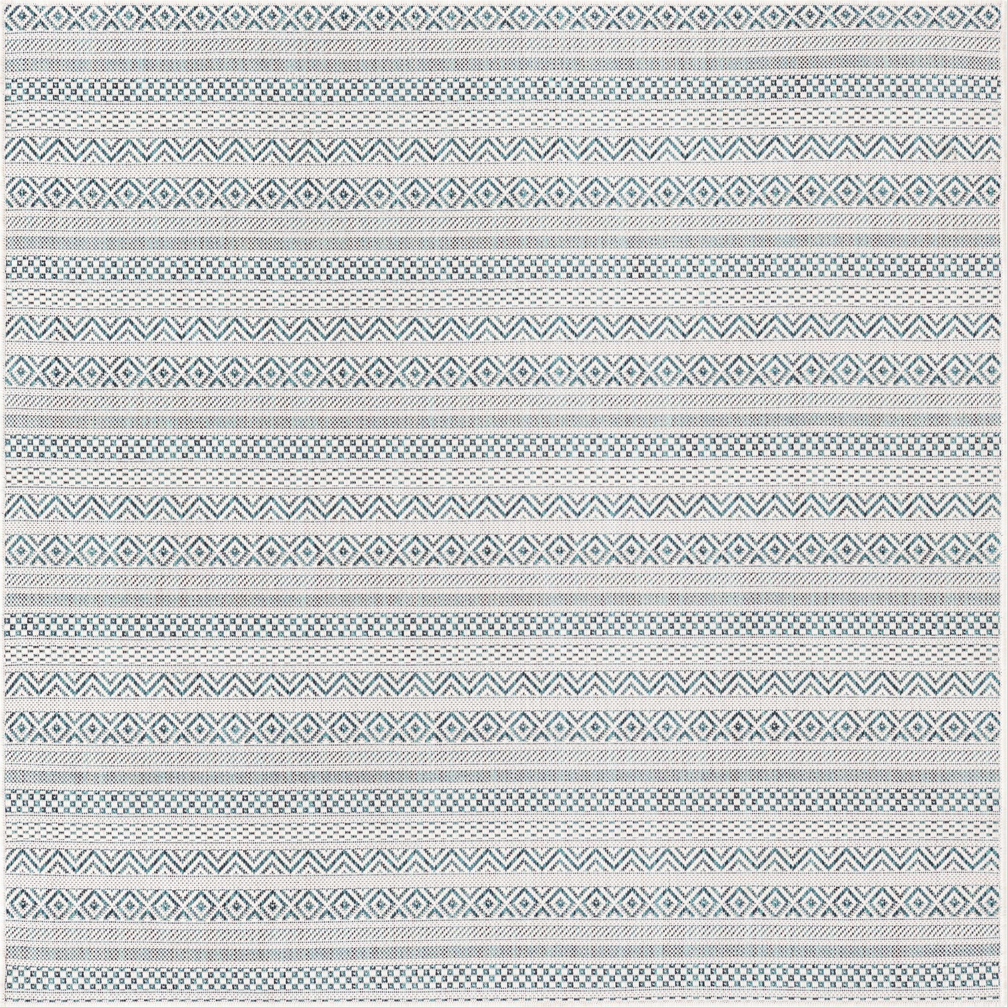 5' 3 x 5' 3 Washable Ribbon Indoor / Outdoor Square Rug