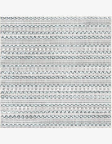 5' 3 x 5' 3 Easy-Clean Ribbon Indoor / Outdoor Square Rug