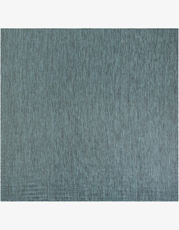 Teal Easy-Clean Solid Indoor / Outdoor Square Rug
