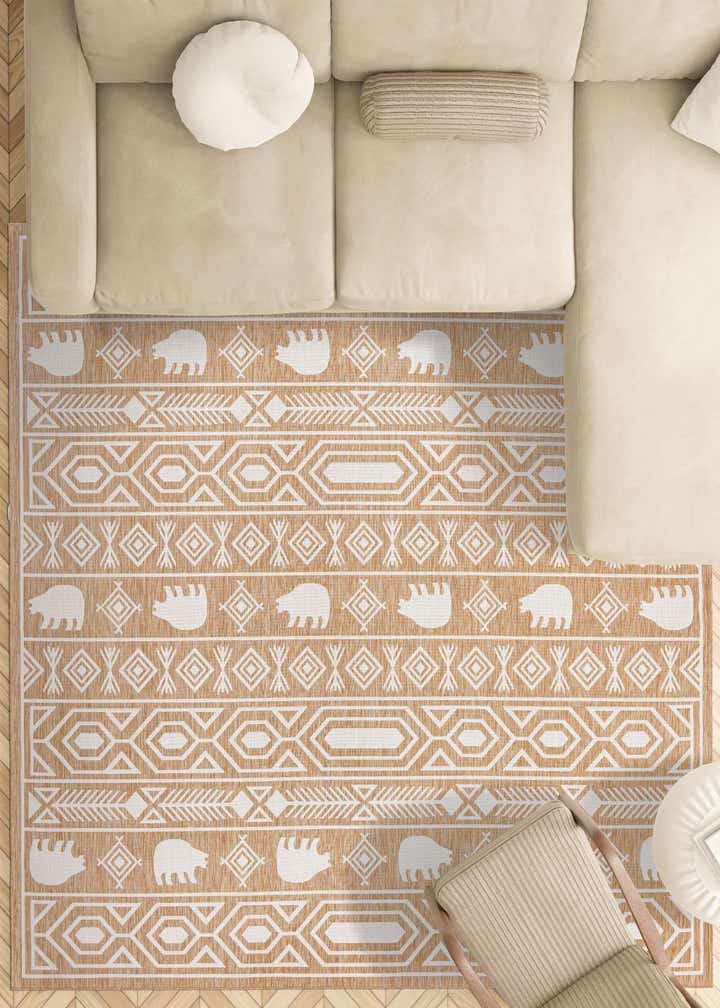 12' x 12' Easy-Clean Southwestern Indoor / Outdoor Square Rug