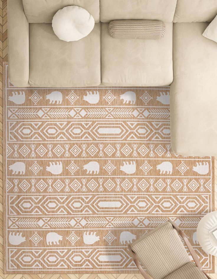 Detail image of 12' x 12'  Washable Southwestern Indoor / Outdoor Square Rug