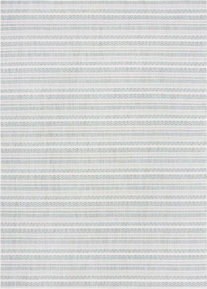 10' x 10' Easy-Clean Striped Indoor / Outdoor Square Rug