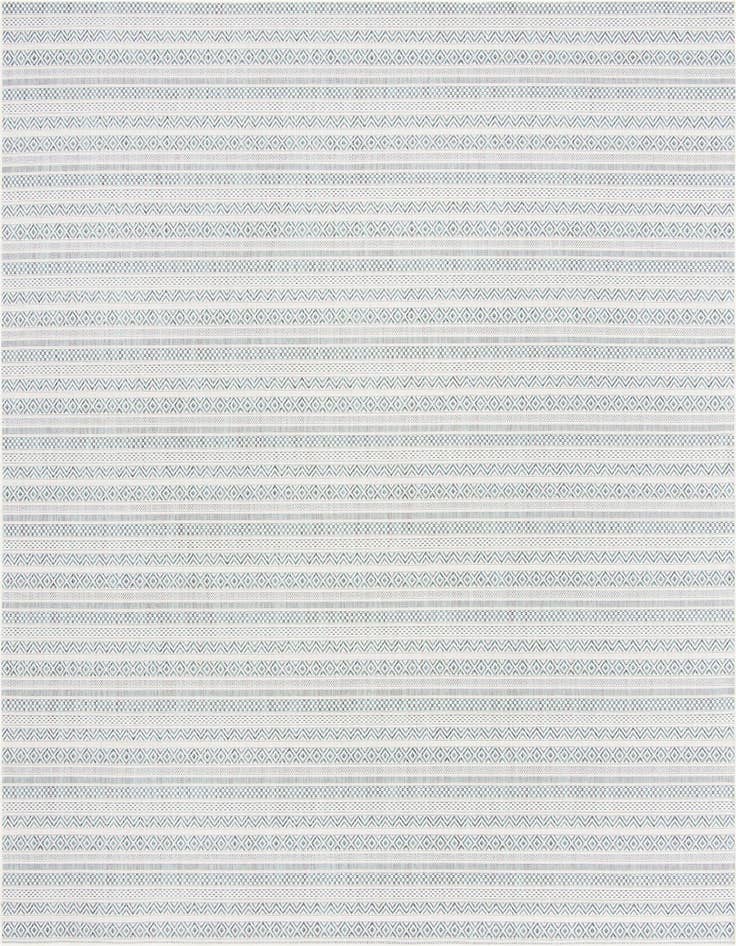 Detail image of 10' x 10' Easy-Clean Striped Indoor / Outdoor Square Rug