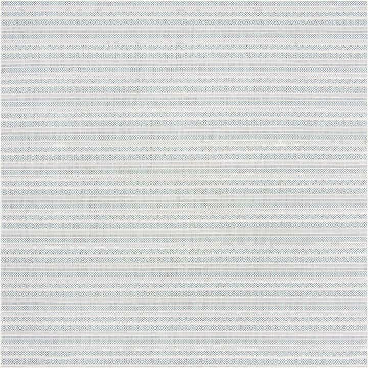 10' x 10' Easy-Clean Striped Indoor / Outdoor Square Rug
