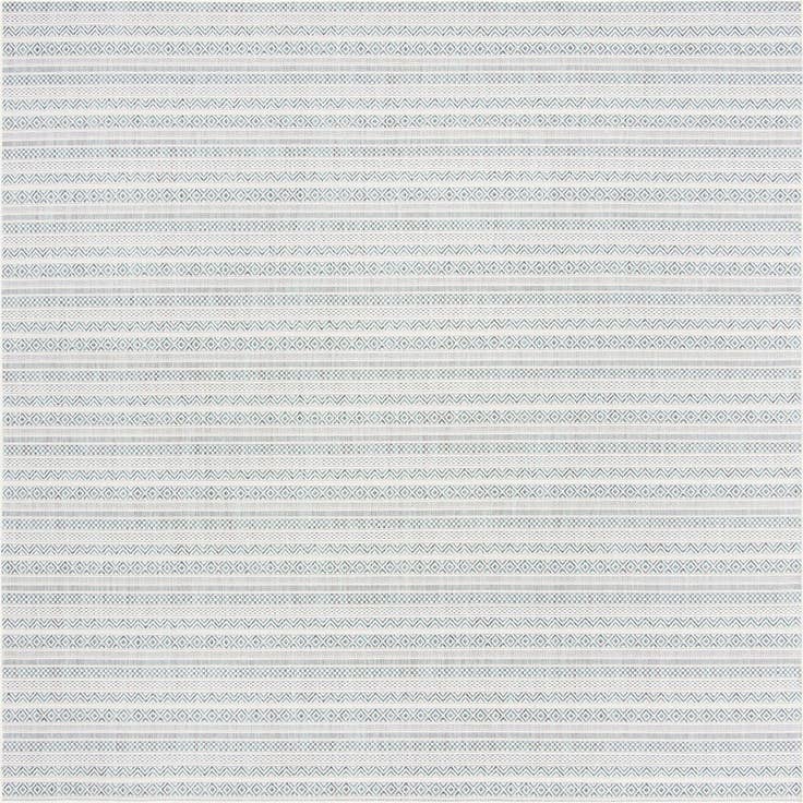 Detail image of 10' x 10' Easy-Clean Striped Indoor / Outdoor Square Rug
