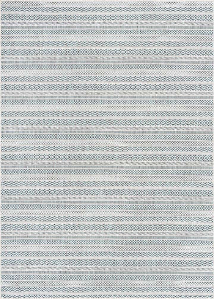 7' 10 x 7' 10 Easy-Clean Striped Indoor / Outdoor Square Rug