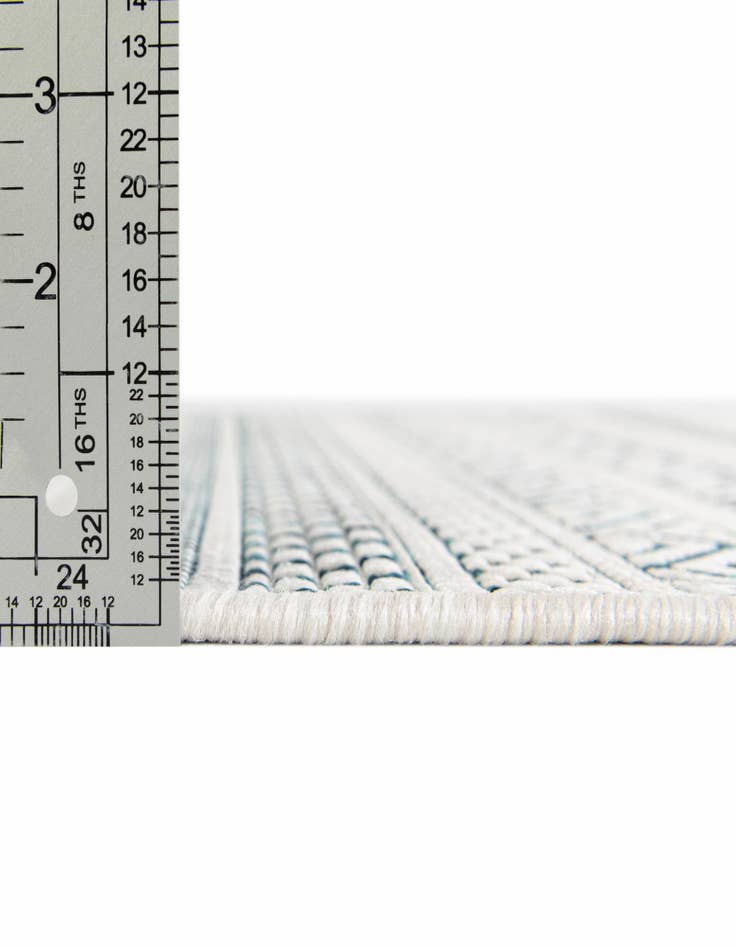 Detail image of 10' x 10' Easy-Clean Striped Indoor / Outdoor Square Rug