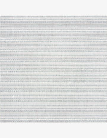 Teal Easy-Clean Striped Indoor / Outdoor Square Rug