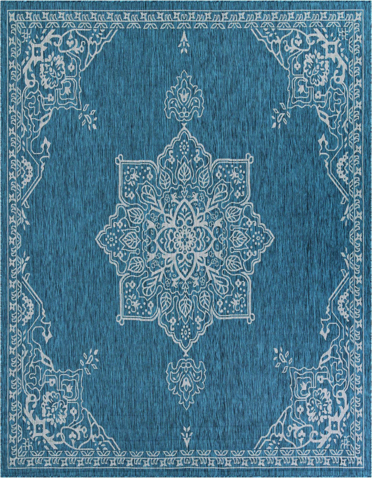 10' x 10' Easy-Clean Traditional Indoor / Outdoor Square Rug