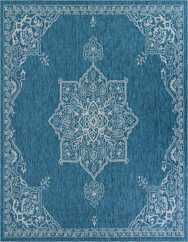 Detail image of 10' x 10' Easy-Clean Traditional Indoor / Outdoor Square Rug