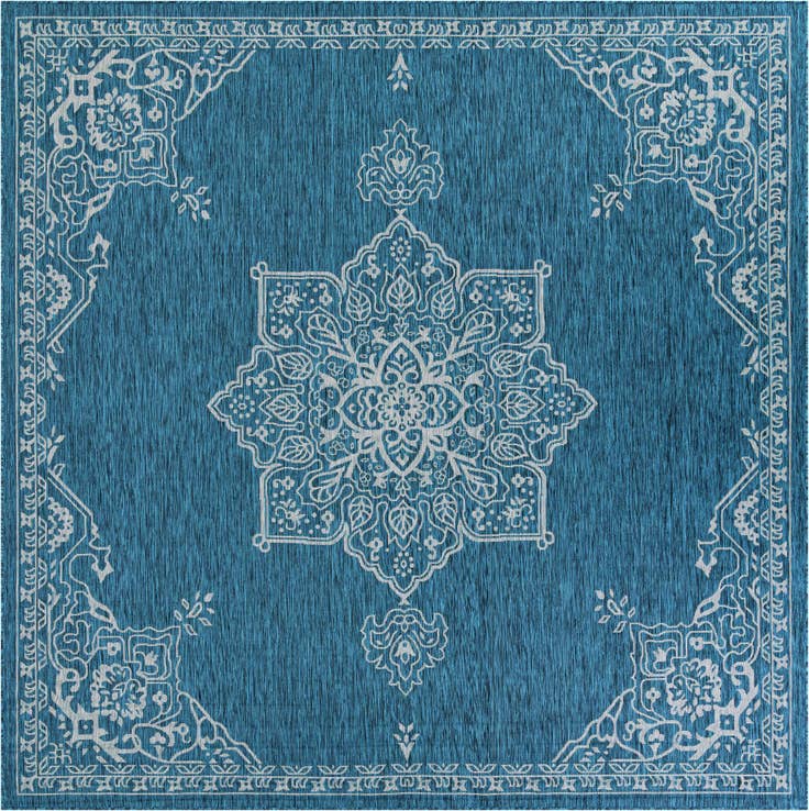 Detail image of 10' x 10' Easy-Clean Traditional Indoor / Outdoor Square Rug