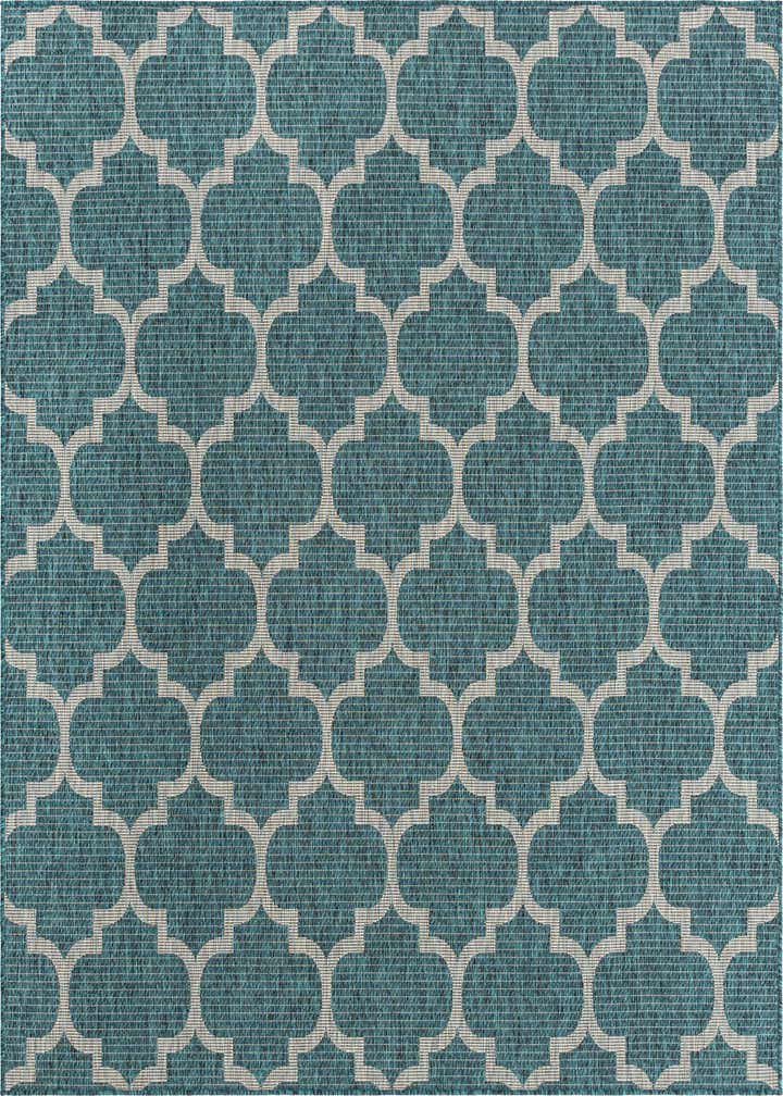 7' 10 x 7' 10 Easy-Clean Trellis Indoor / Outdoor Square Rug