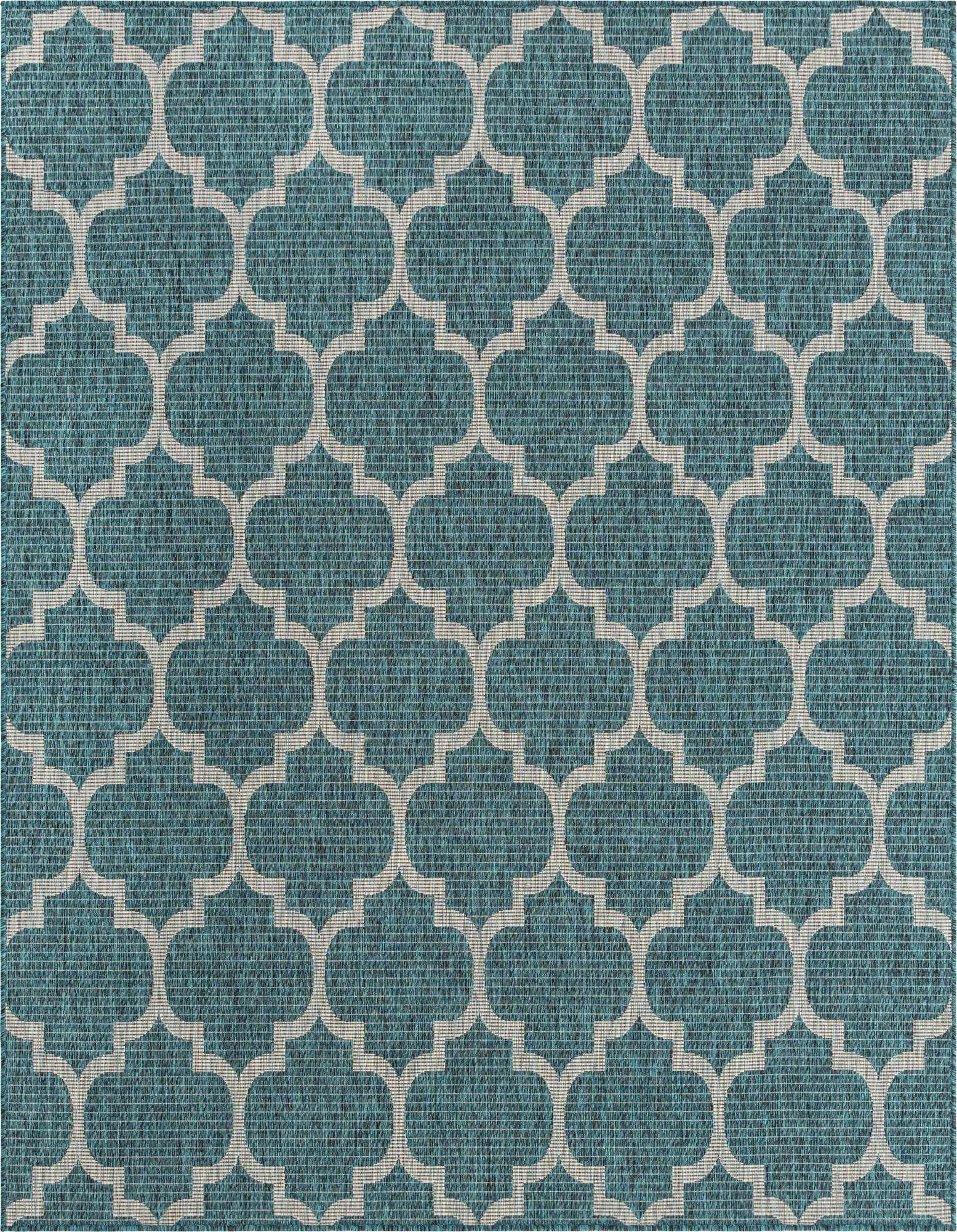 7' 10 x 7' 10 Easy-Clean Trellis Indoor / Outdoor Square Rug
