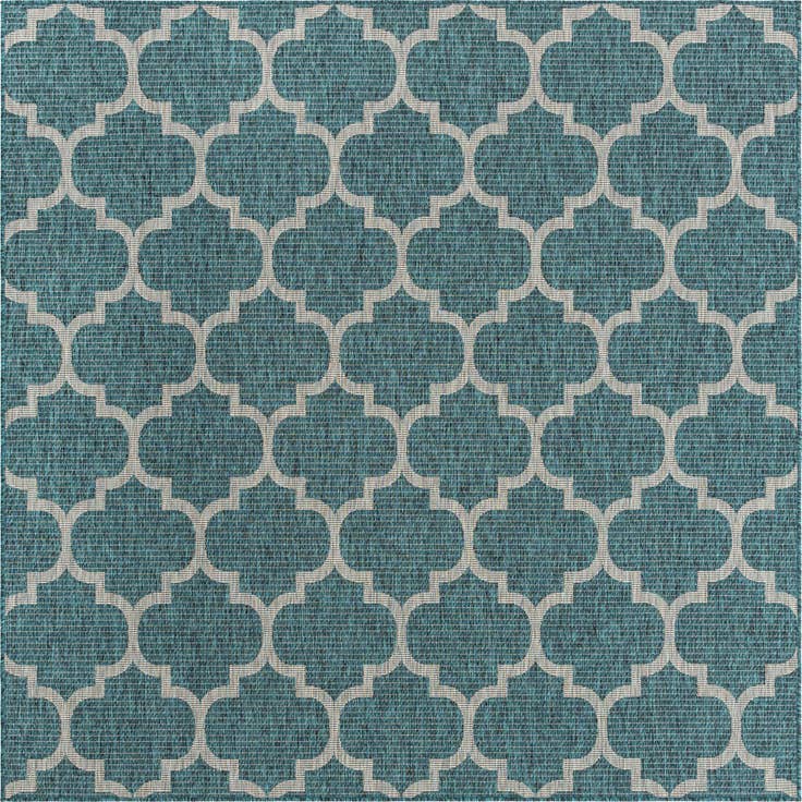 Detail image of 7' 10 x 7' 10 Easy-Clean Trellis Indoor / Outdoor Square Rug