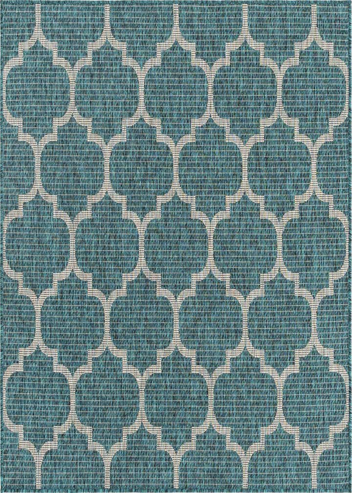 5' 3 x 5' 3 Easy-Clean Trellis Indoor / Outdoor Square Rug