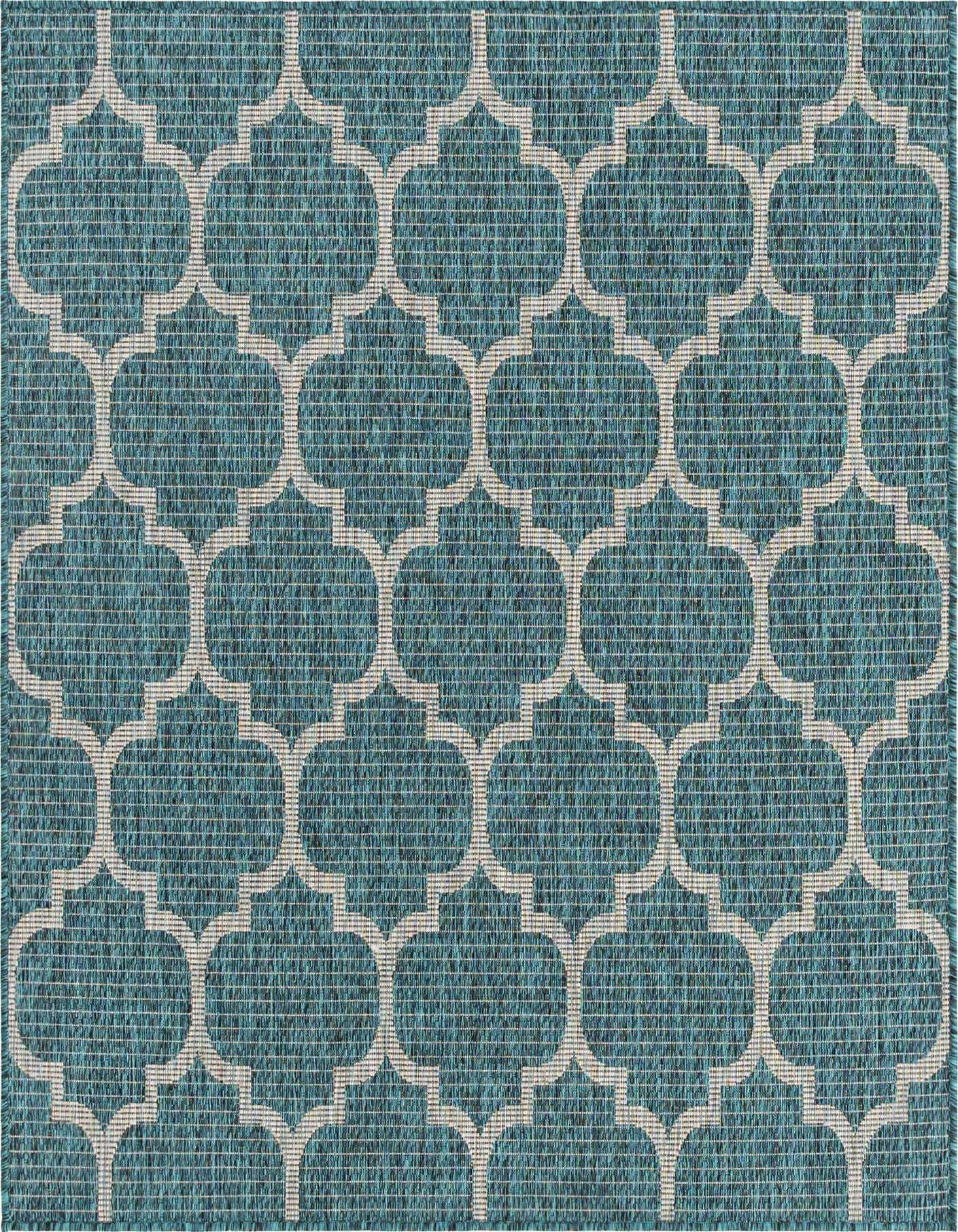 5' 3 x 5' 3 Easy-Clean Trellis Indoor / Outdoor Square Rug