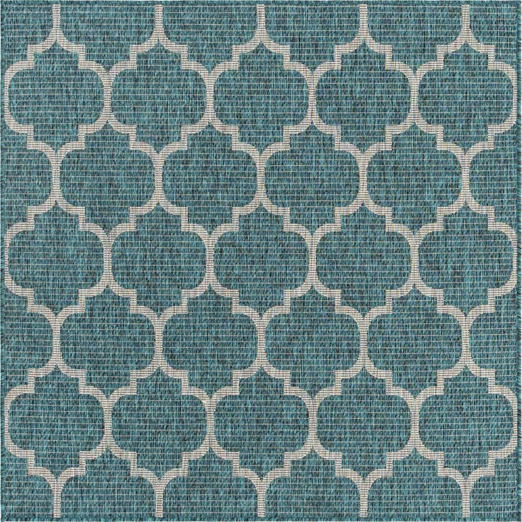 Detail image of 5' 3 x 5' 3 Easy-Clean Trellis Indoor / Outdoor Square Rug