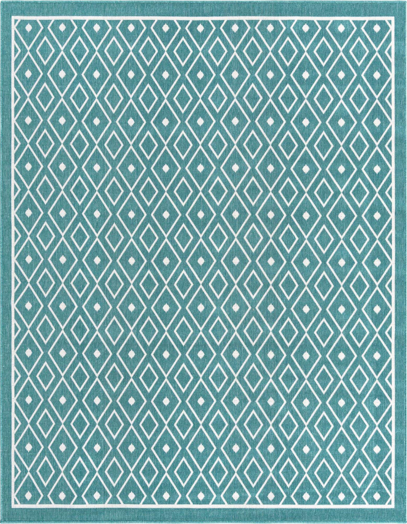 7' 10 x 7' 10 Easy-Clean Trellis Indoor / Outdoor Square Rug