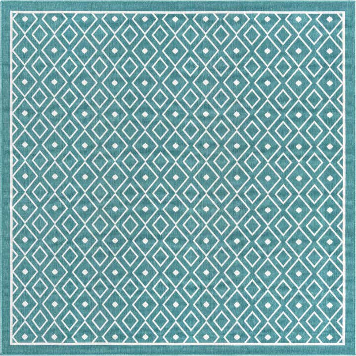 7' 10 x 7' 10 Easy-Clean Trellis Indoor / Outdoor Square Rug