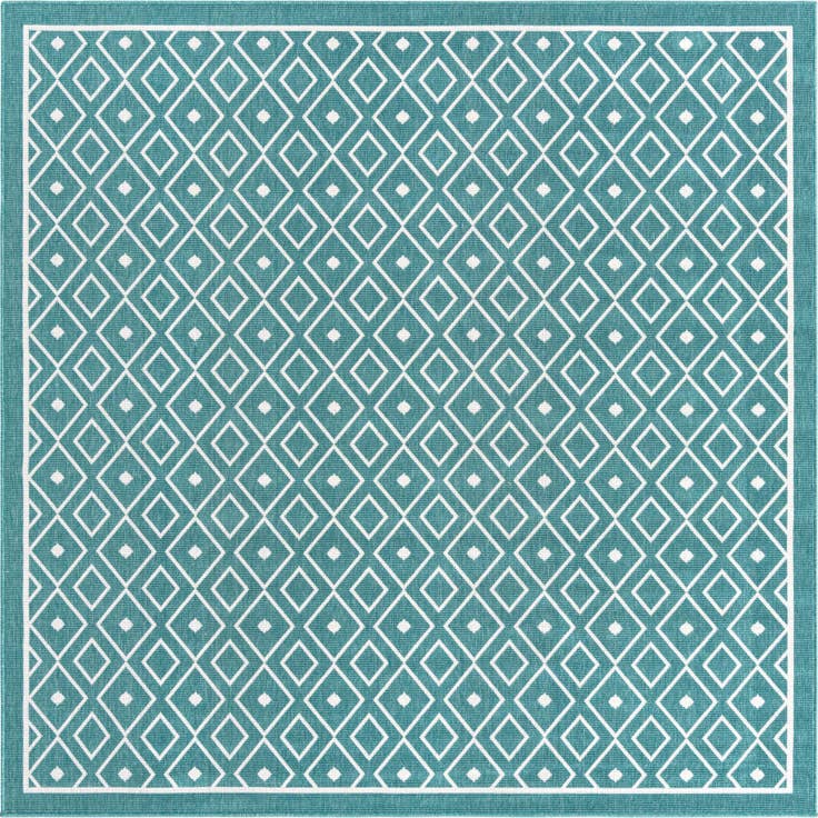 Detail image of 7' 10 x 7' 10 Easy-Clean Trellis Indoor / Outdoor Square Rug