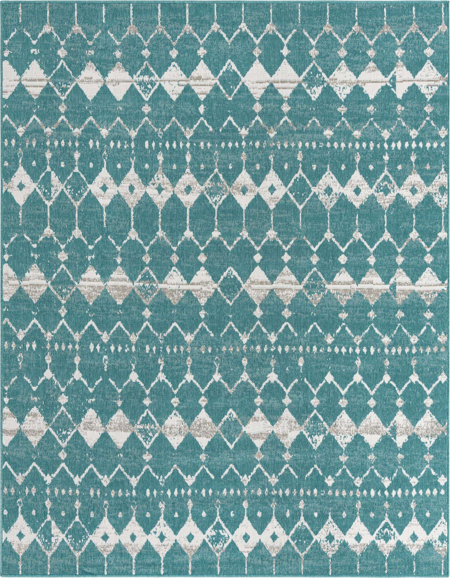 7' 10 x 7' 10 Easy-Clean Trellis Indoor / Outdoor Square Rug