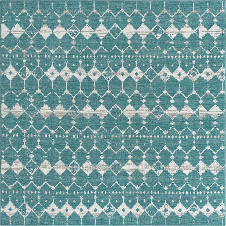 Detail image of 7' 10 x 7' 10 Easy-Clean Trellis Indoor / Outdoor Square Rug