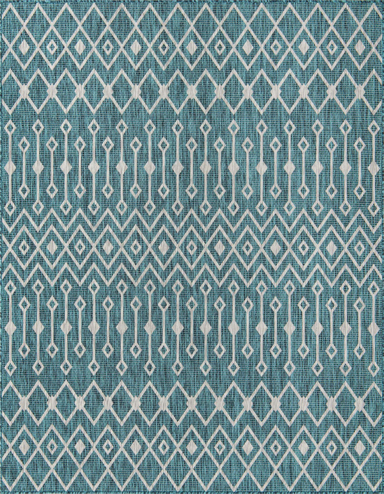 7' 10 x 7' 10 Easy-Clean Trellis Indoor / Outdoor Square Rug