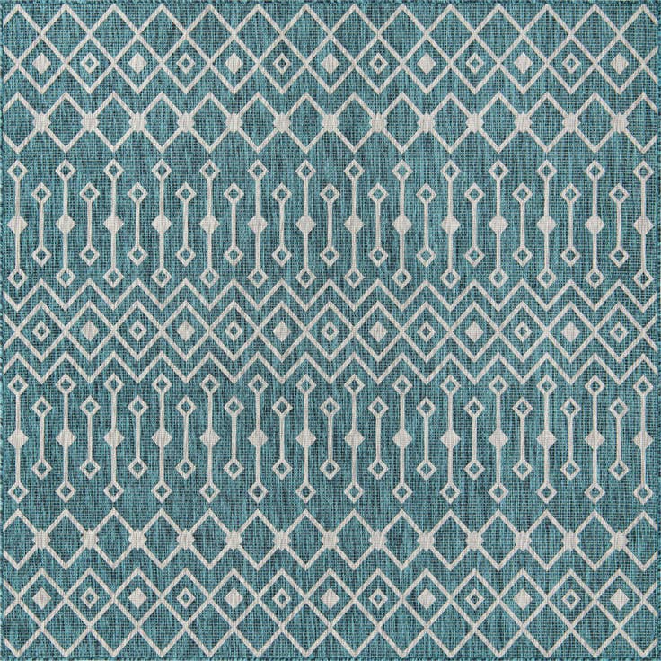 Detail image of 7' 10 x 7' 10 Easy-Clean Trellis Indoor / Outdoor Square Rug