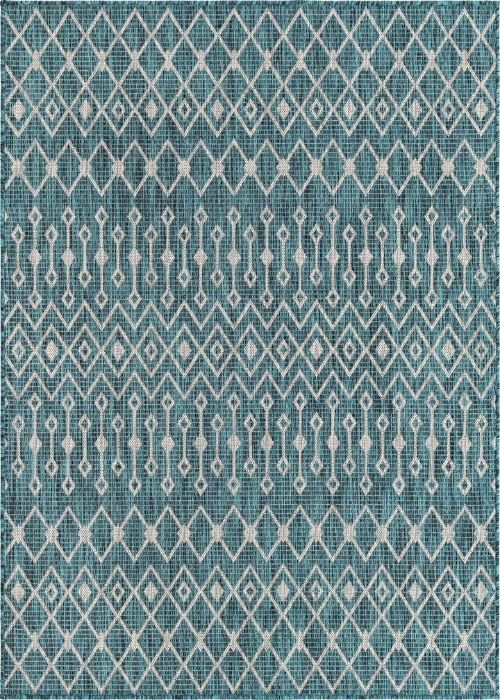 5' 3 x 5' 3 Easy-Clean Trellis Indoor / Outdoor Square Rug
