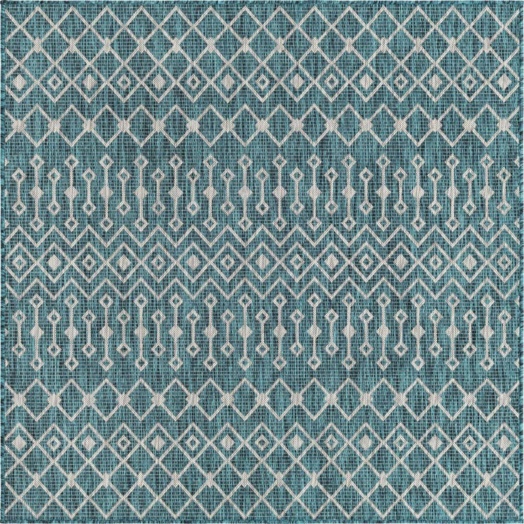 Detail image of 5' 3 x 5' 3 Easy-Clean Trellis Indoor / Outdoor Square Rug