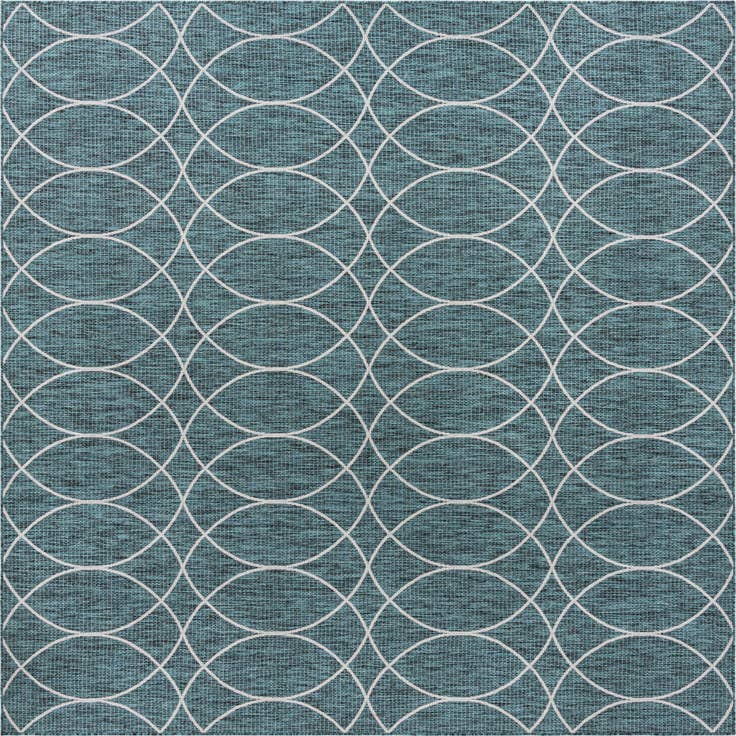 Detail image of 10' x 10' Easy-Clean Trellis Indoor / Outdoor Square Rug