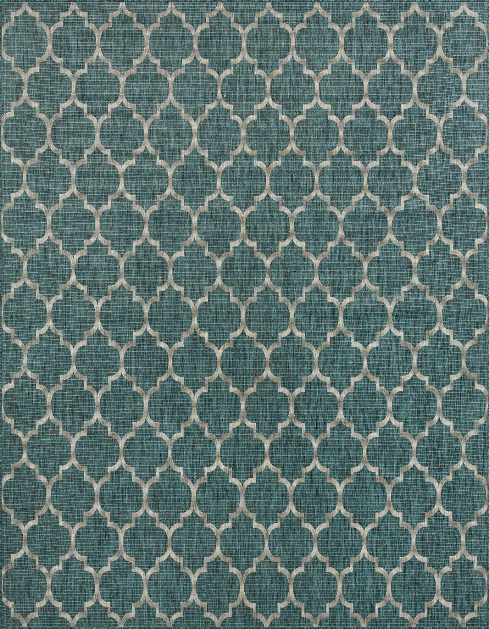 13' x 13' Easy-Clean Trellis Indoor / Outdoor Square Rug