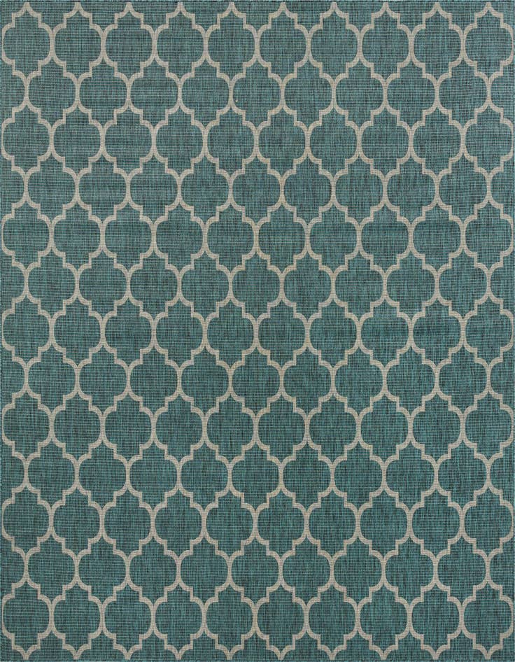 Detail image of 13' x 13' Easy-Clean Trellis Indoor / Outdoor Square Rug