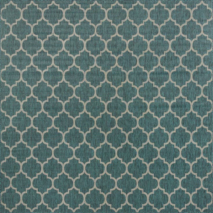 Detail image of 13' x 13' Easy-Clean Trellis Indoor / Outdoor Square Rug