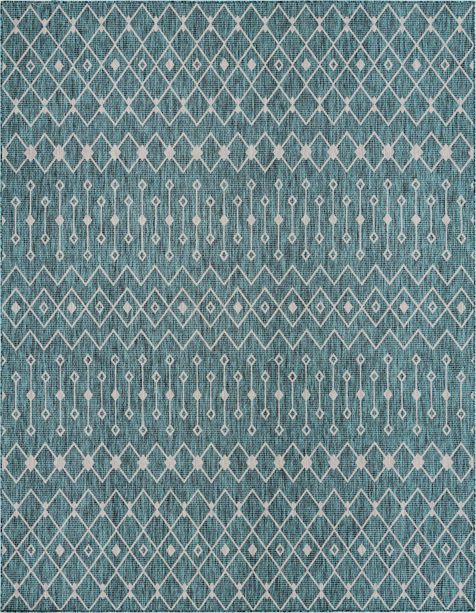 10' 8 x 10' 8 Easy-Clean Trellis Indoor / Outdoor Square Rug