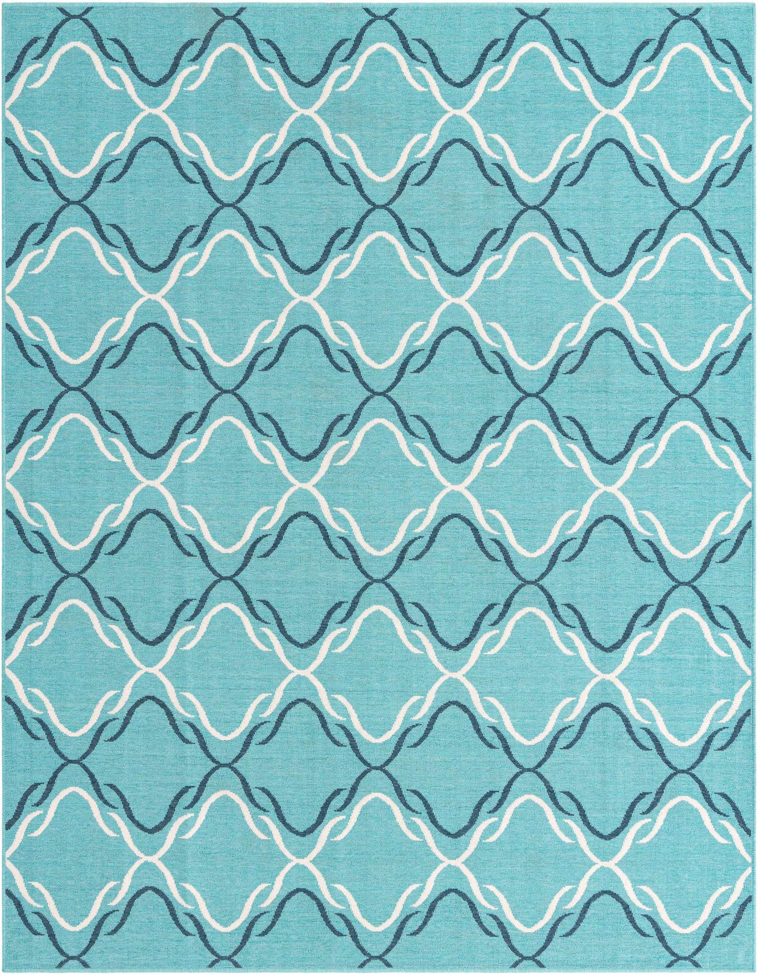 7' 10 x 7' 10 Easy-Clean Trellis Indoor / Outdoor Square Rug