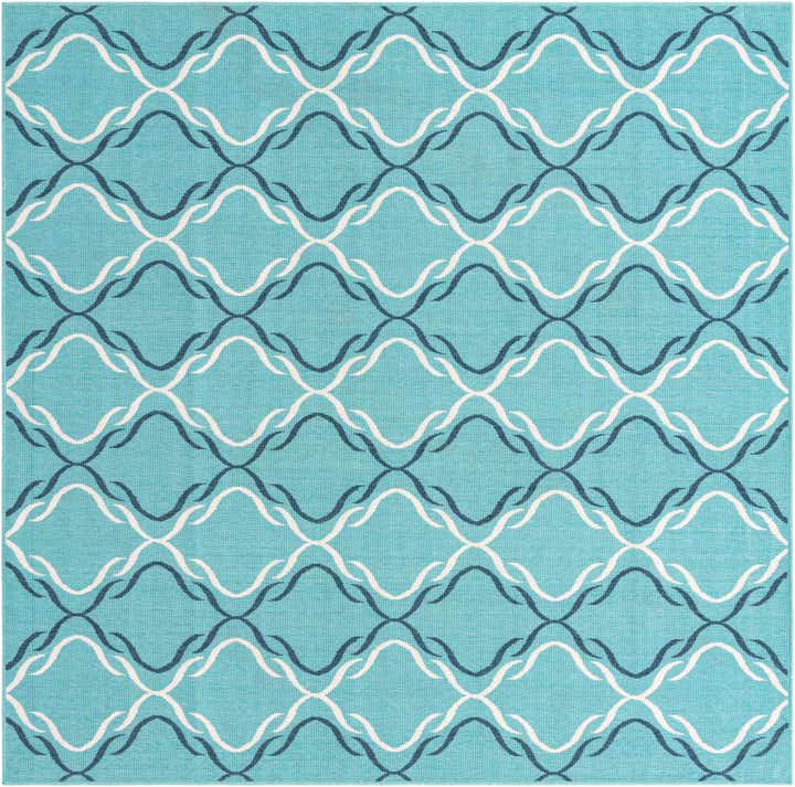 7' 10 x 7' 10 Easy-Clean Trellis Indoor / Outdoor Square Rug