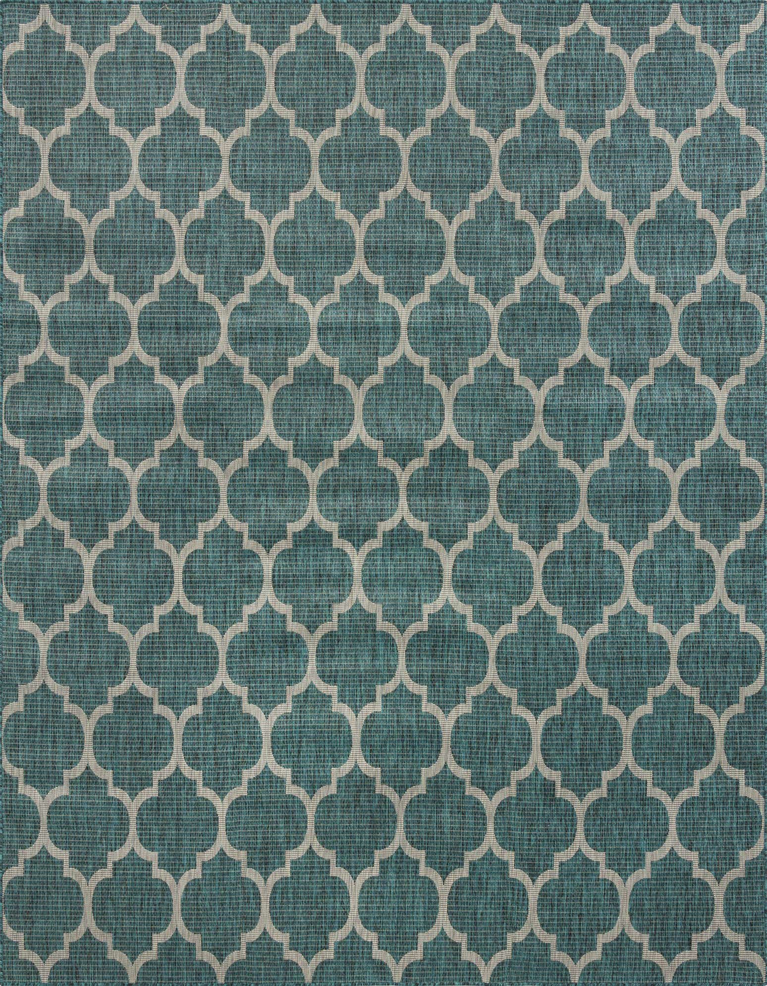10' x 10' Easy-Clean Trellis Indoor / Outdoor Square Rug