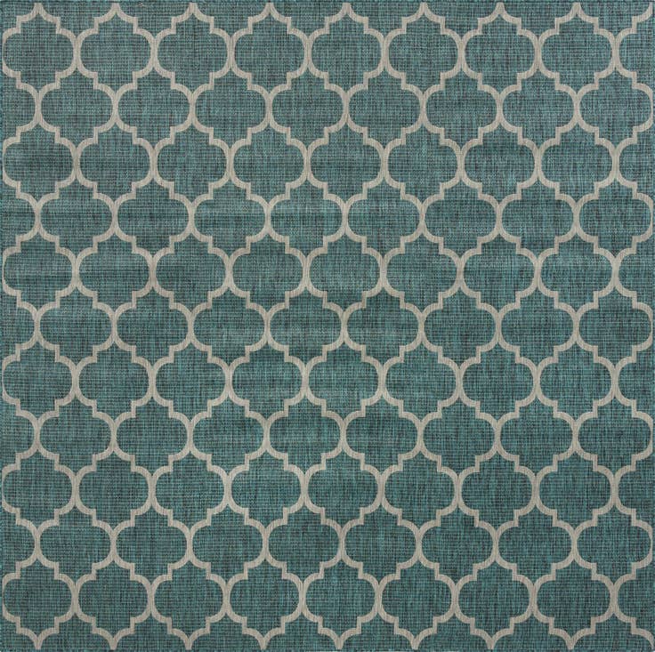 Detail image of 10' x 10' Easy-Clean Trellis Indoor / Outdoor Square Rug
