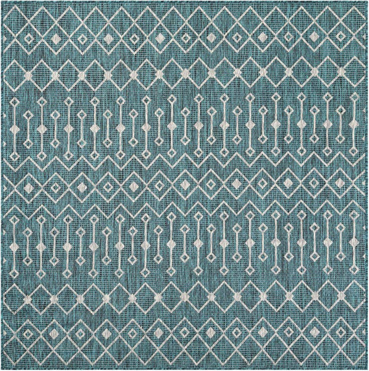 Detail image of 6' x 6' Easy-Clean Trellis Indoor / Outdoor Square Rug