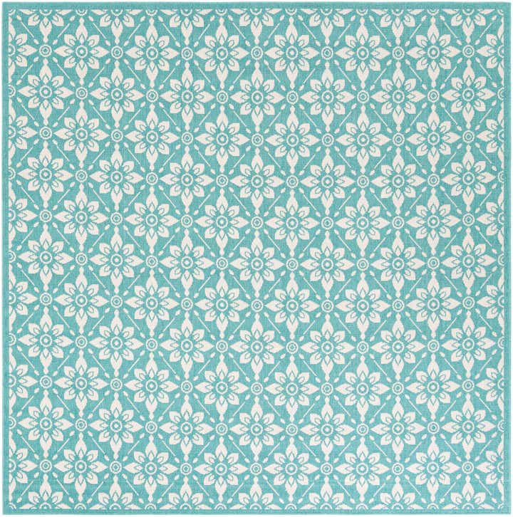 7' 10 x 7' 10 Easy-Clean Trellis Indoor / Outdoor Square Rug